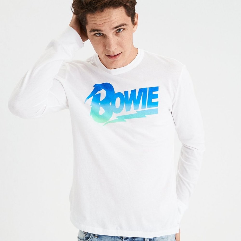 American Eagle Men's David Bowie Long Sleeve Tee M